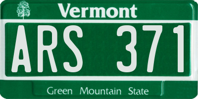 VT license plate ARS371