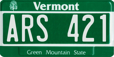 VT license plate ARS421