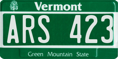 VT license plate ARS423