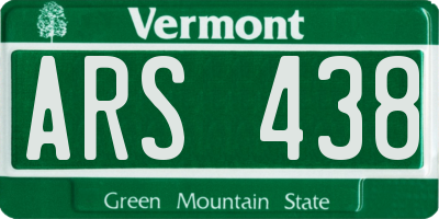 VT license plate ARS438