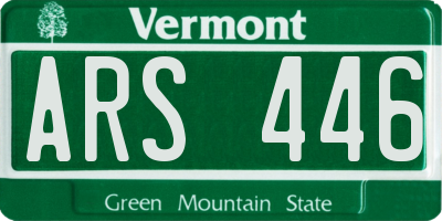 VT license plate ARS446