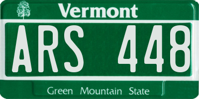 VT license plate ARS448