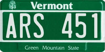 VT license plate ARS451