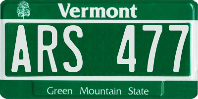 VT license plate ARS477
