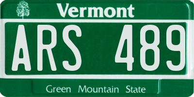 VT license plate ARS489