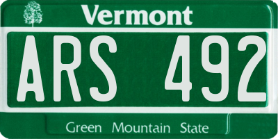 VT license plate ARS492