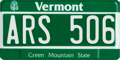 VT license plate ARS506