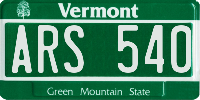 VT license plate ARS540