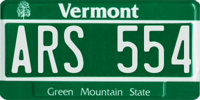 VT license plate ARS554