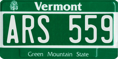 VT license plate ARS559