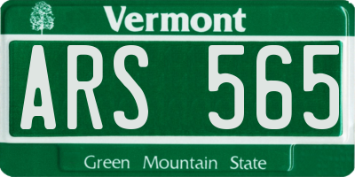 VT license plate ARS565