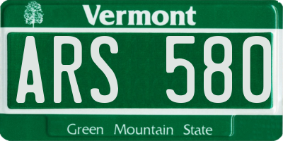 VT license plate ARS580