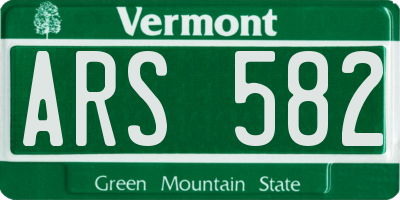 VT license plate ARS582