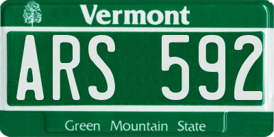 VT license plate ARS592