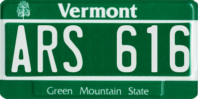 VT license plate ARS616