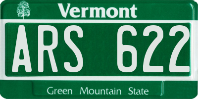 VT license plate ARS622