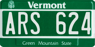 VT license plate ARS624