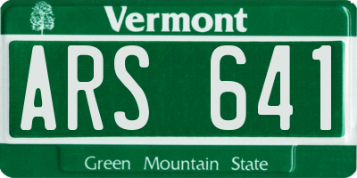 VT license plate ARS641