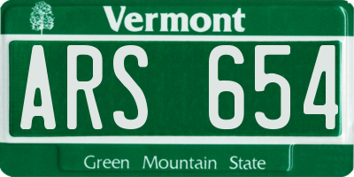 VT license plate ARS654
