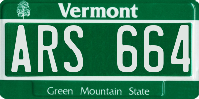 VT license plate ARS664