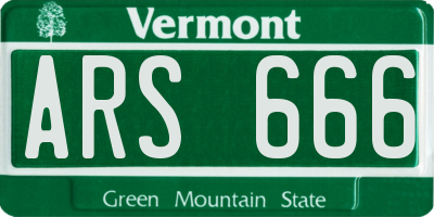 VT license plate ARS666