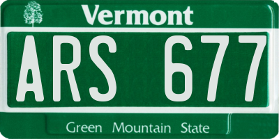 VT license plate ARS677