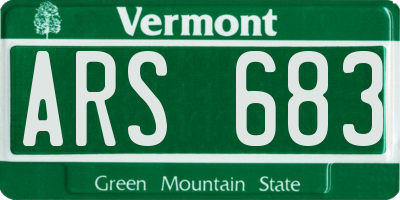VT license plate ARS683