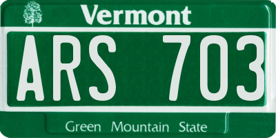 VT license plate ARS703