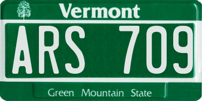 VT license plate ARS709