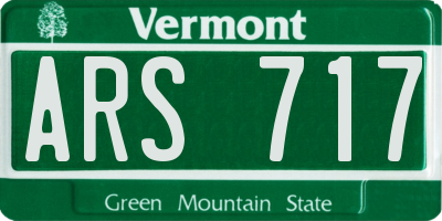 VT license plate ARS717