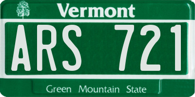VT license plate ARS721