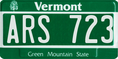 VT license plate ARS723