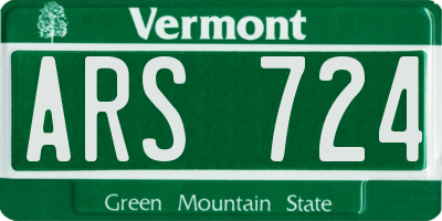 VT license plate ARS724