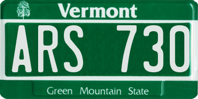 VT license plate ARS730