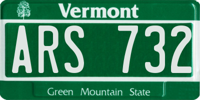 VT license plate ARS732
