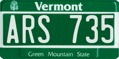 VT license plate ARS735