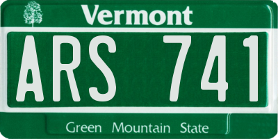 VT license plate ARS741