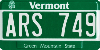 VT license plate ARS749