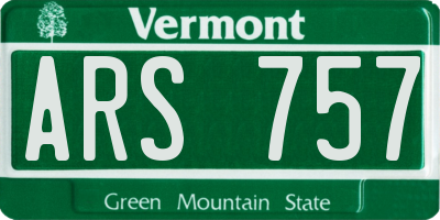 VT license plate ARS757