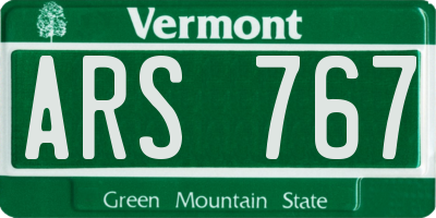 VT license plate ARS767