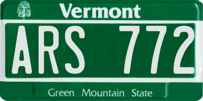 VT license plate ARS772