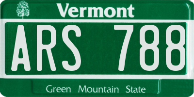 VT license plate ARS788