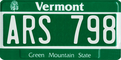 VT license plate ARS798
