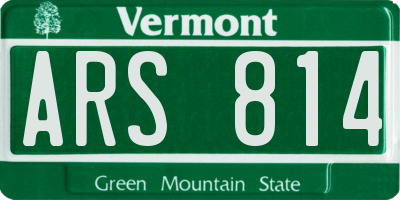 VT license plate ARS814