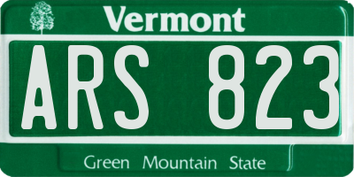 VT license plate ARS823