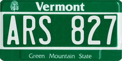 VT license plate ARS827