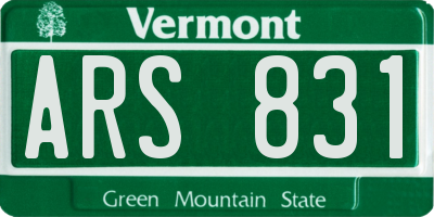 VT license plate ARS831