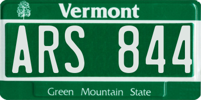 VT license plate ARS844