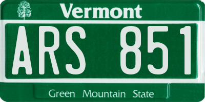 VT license plate ARS851