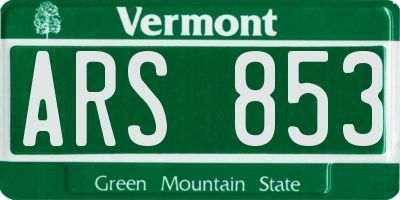 VT license plate ARS853
